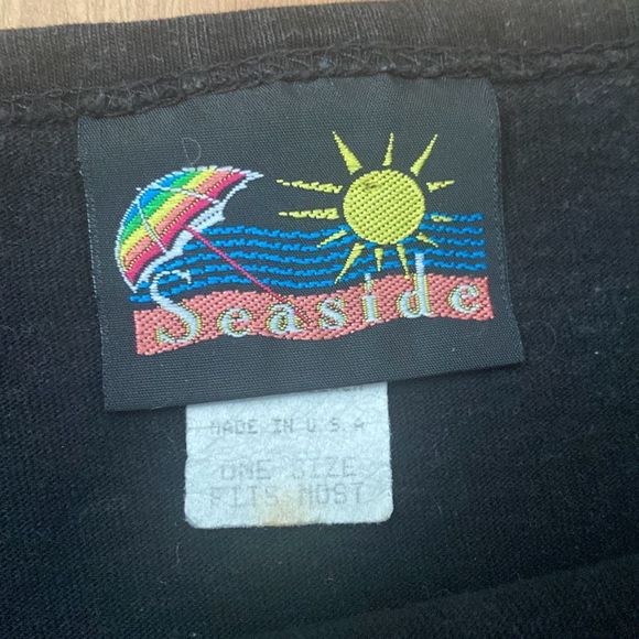 Vintage Seaside Long T Shirt Dress Embroidered Chairs Front Pockets Women OS - Picture 3 of 6